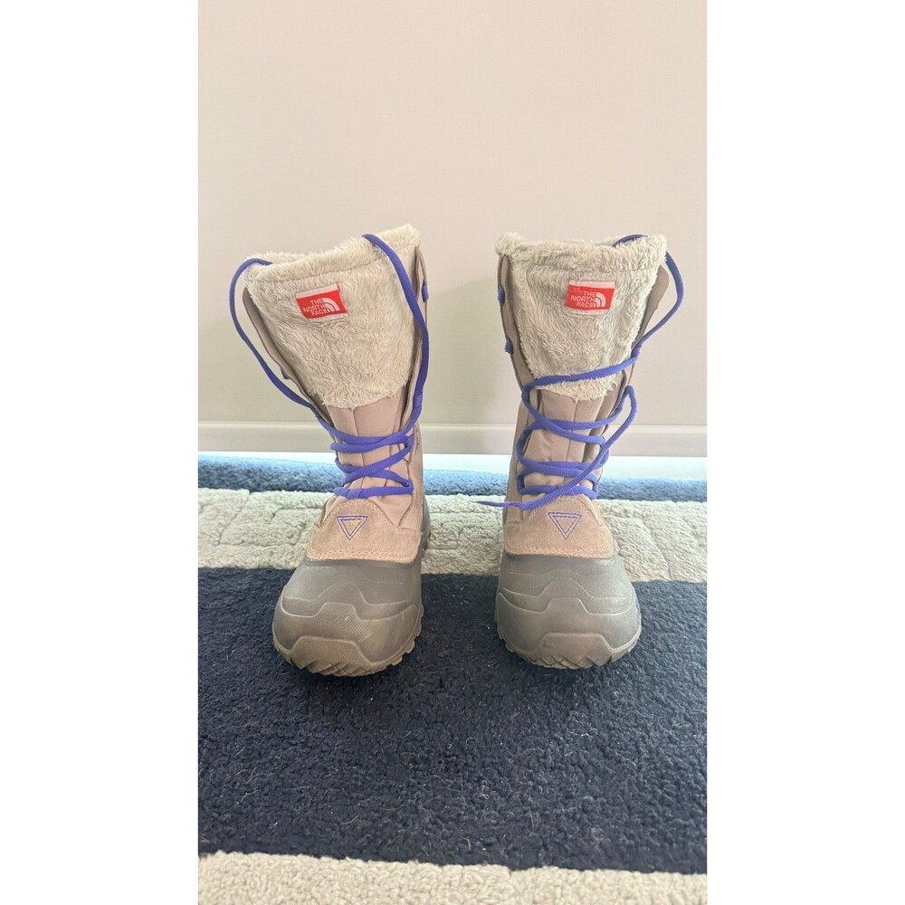 Kids North Face Shellista Lace II Gray Heat Seeker Waterproof Snow Boots Size 6